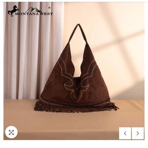 Montana West Chocolate Fringe Hobo Bag